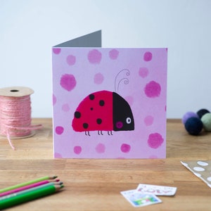 Coccinella, biglietto di auguri