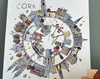 Impresión de archivo A4 del círculo de la ciudad de Cork