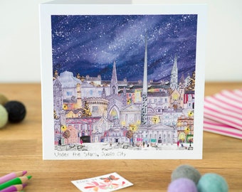 Under the Stars Dublin City, Greeting Card