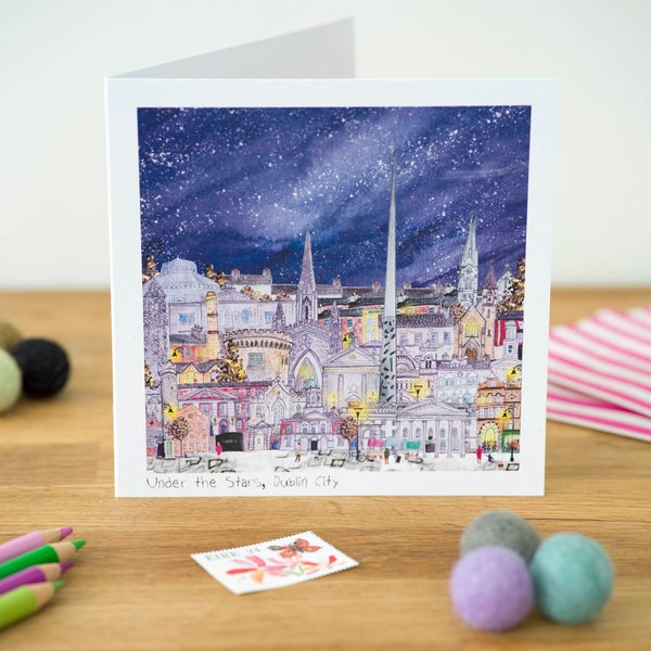 Under the Stars Dublin City, Greeting Card