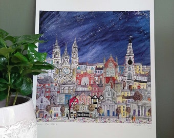 Under the Stars Cork City Fine Art Print 8 x 10"