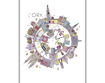 Impresión de bellas artes A3 de la ciudad de Cork