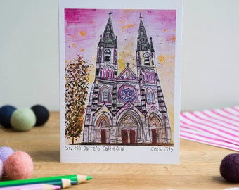 St. Fin Barre's Cathedral, Cork City, Greeting Card