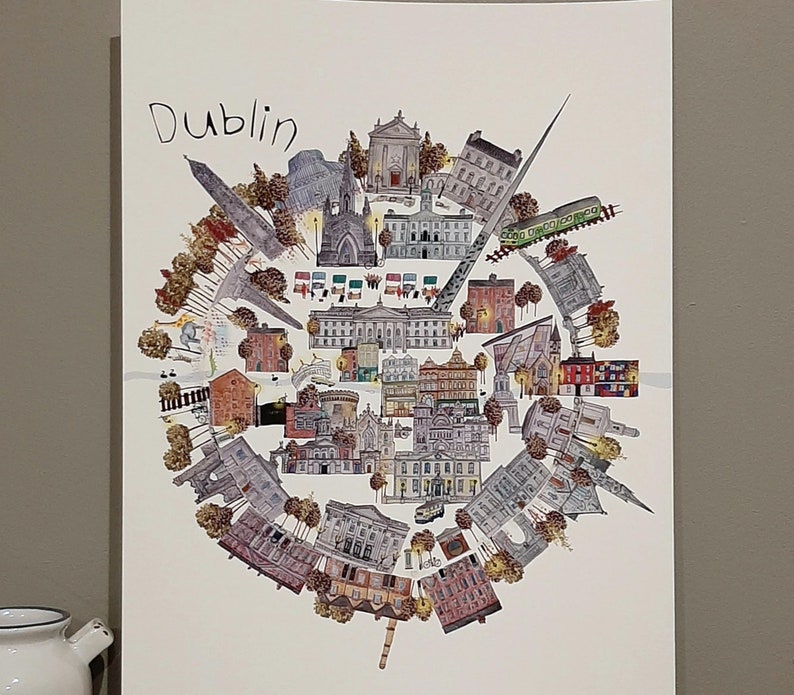 Dublin City A3 Fine Art Print image 1