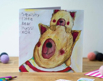 Squishy Bear Hugs, Greeting Card