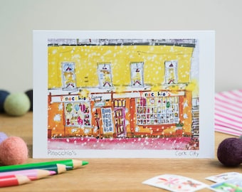 Pinocchio's Toy Shop, Cork City, Greeting Card