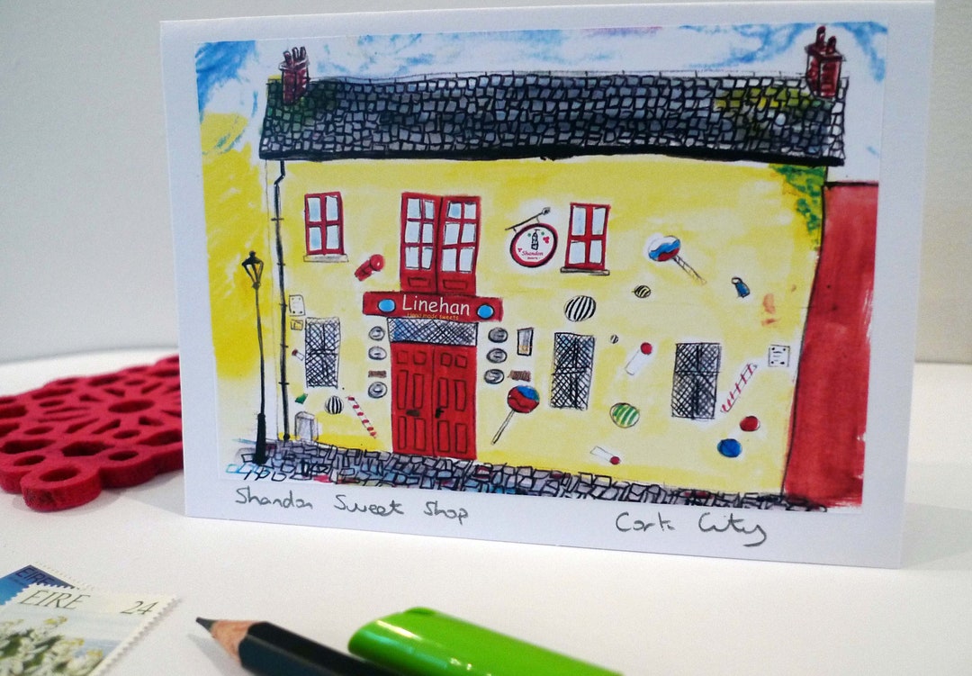 Linehan's Sweet Shop Cork City Greeting Card Etsy Ireland