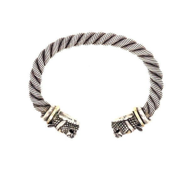 18k/925 Two-Tone Elling Jaguar Cable Cuff - image 6