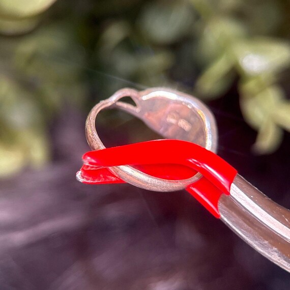 Silver 925 Petite Enamel Leaf Ring - image 7