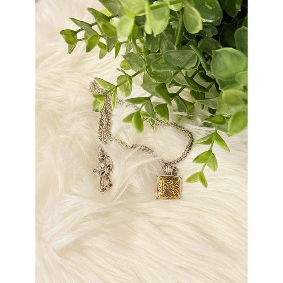 Brighton Multi Strand Two-Tone Square Necklace - image 6