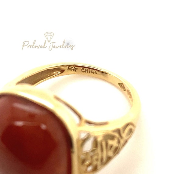 14k Huge Brown Gemstone Ring Gem