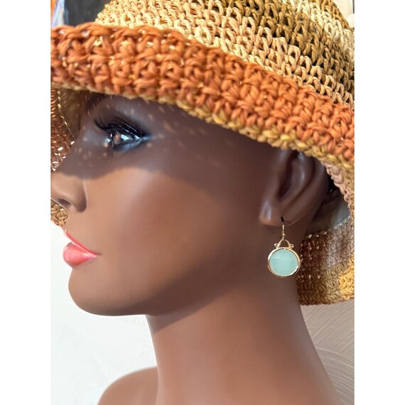 Green Round Stone Earrings - image 5