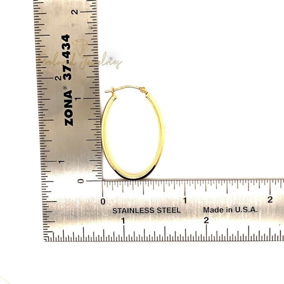 Oval-Shaped 14k Gold Hoops - image 6