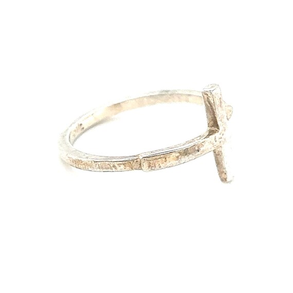 Sterling Sideways Cross Ring - image 2