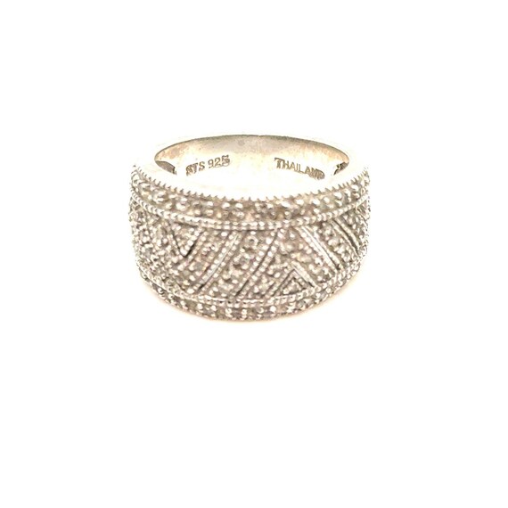 925 Silver Diamond Dome Ring - image 2
