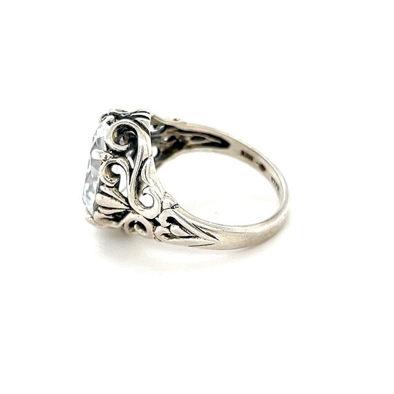 Large Zircon Sterling Silver Ring - image 7