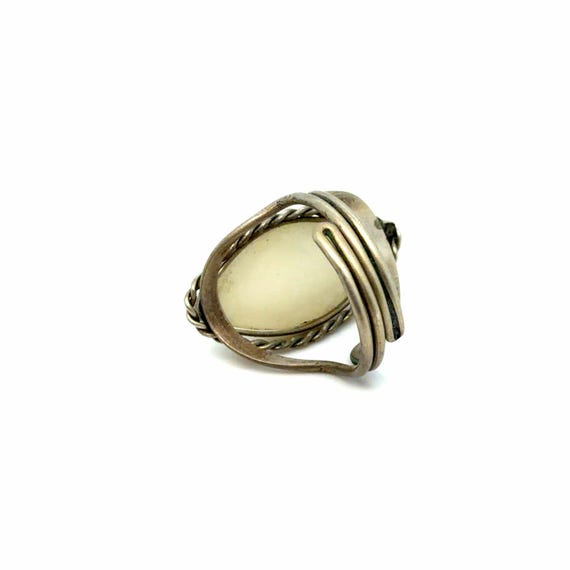 White Stone Adjustable Ring - image 3