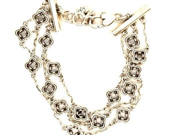 Brighton Triple Strand Clover Bracelet