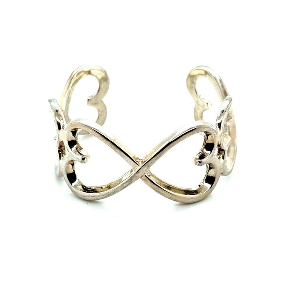 Silver 925 Heart Link Cuff - image 1