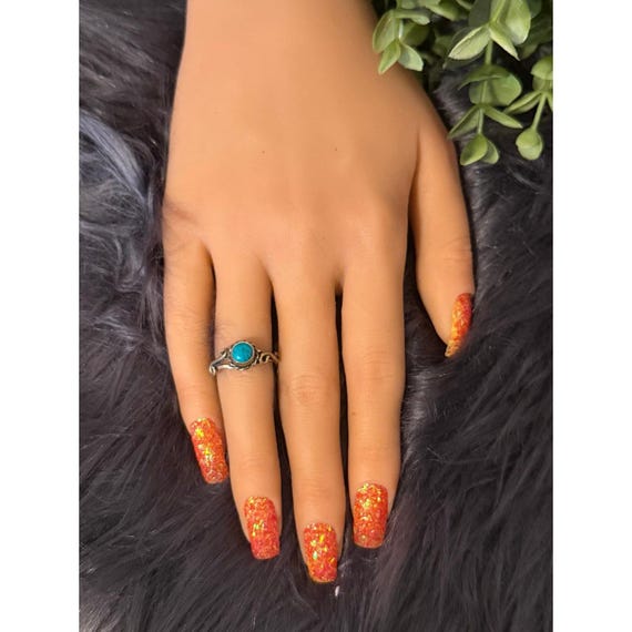 925 Silver Small Turquoise Ring - image 9