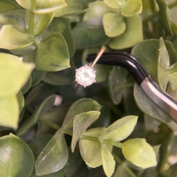 Silver Colored Solitaire CZ Ring - image 5