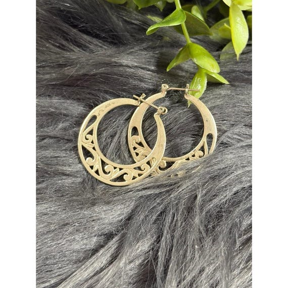 Silver 925 Scroll Hoops Earrings - image 3