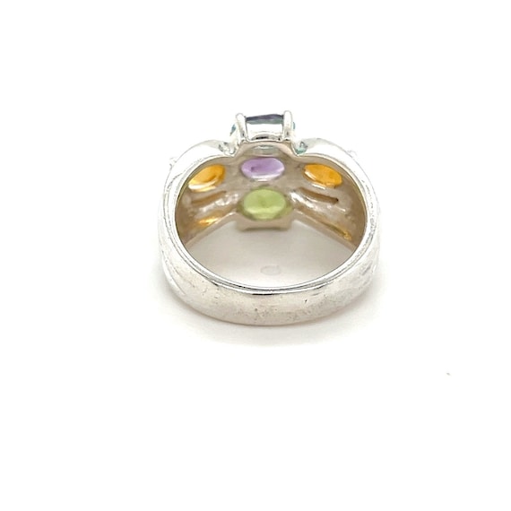 Sterling Silver 925 5-Gems Ring - image 6
