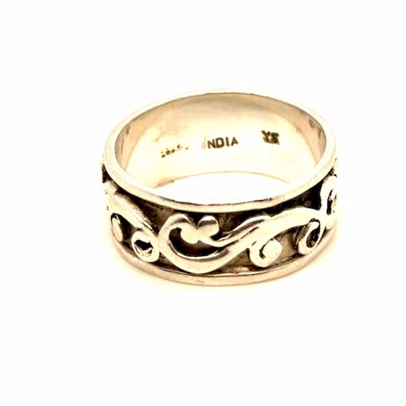 Silver 925 Scroll Spinner Ring - image 2