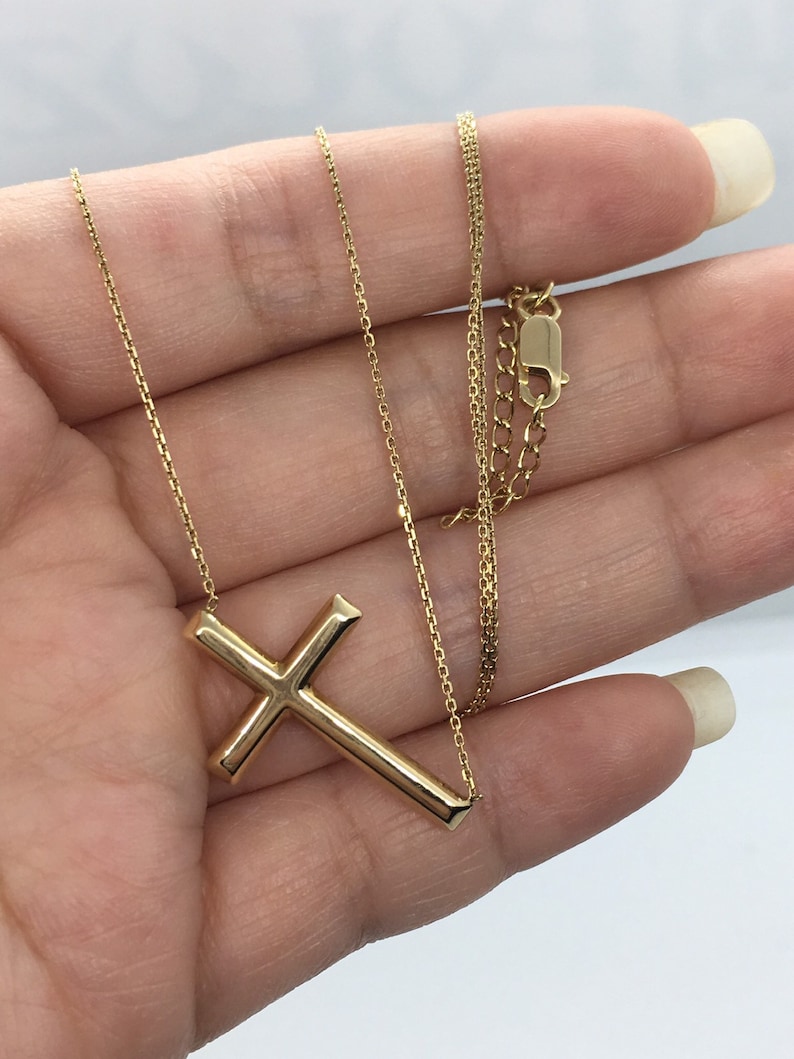 14k cross necklace