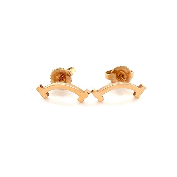 T&Co. 18k Gold T-Smile Earrings