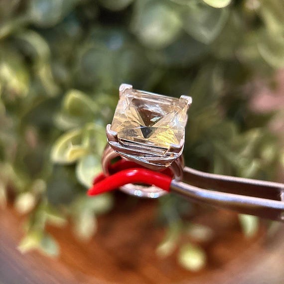 Huge 925 Silver Lemon Quartz Ring - image 4