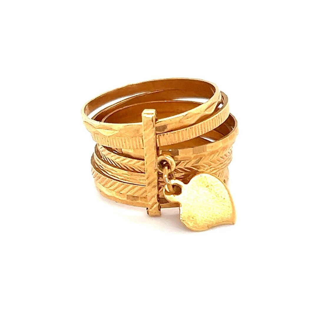 Weekdays Ring 19.2k Gold Portuguese Seven Days of the Week Heart Ring - Etsy