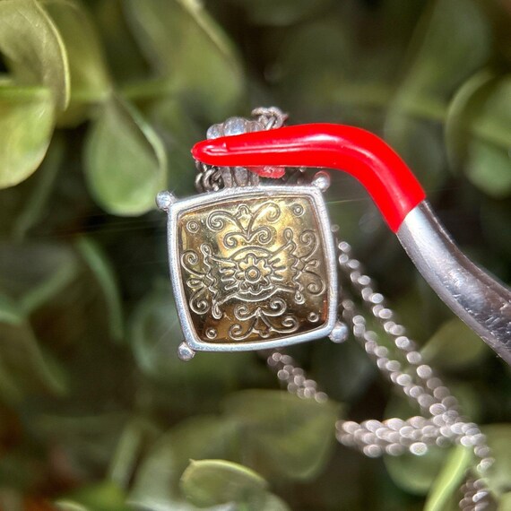 Brighton Multi Strand Two-Tone Square Necklace - image 4