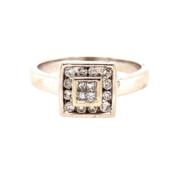 14k WG Square Shaped Ring - image 1