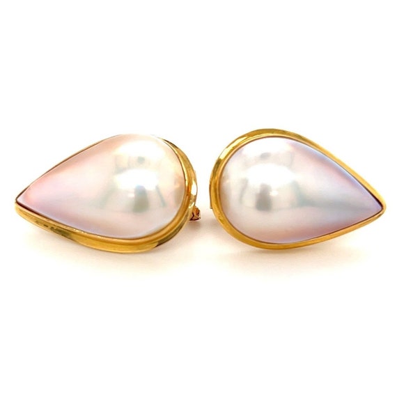 Teardrop shaped pearl earrings sale