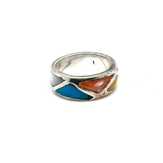Silver Multicolor Band Ring - image 1