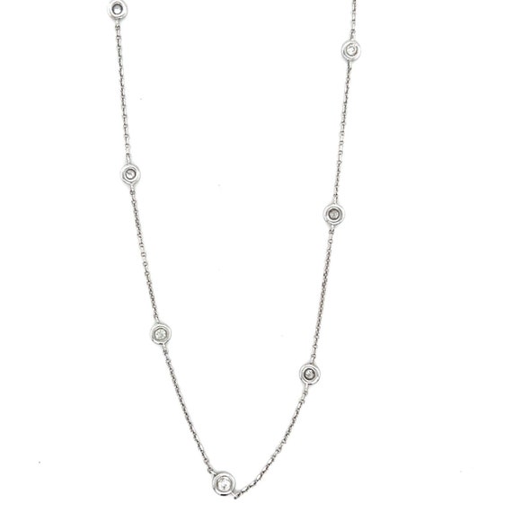 14k WG 7-Station Diamond Necklace