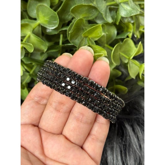 Adjustable Black Beaded Bracelet - image 4