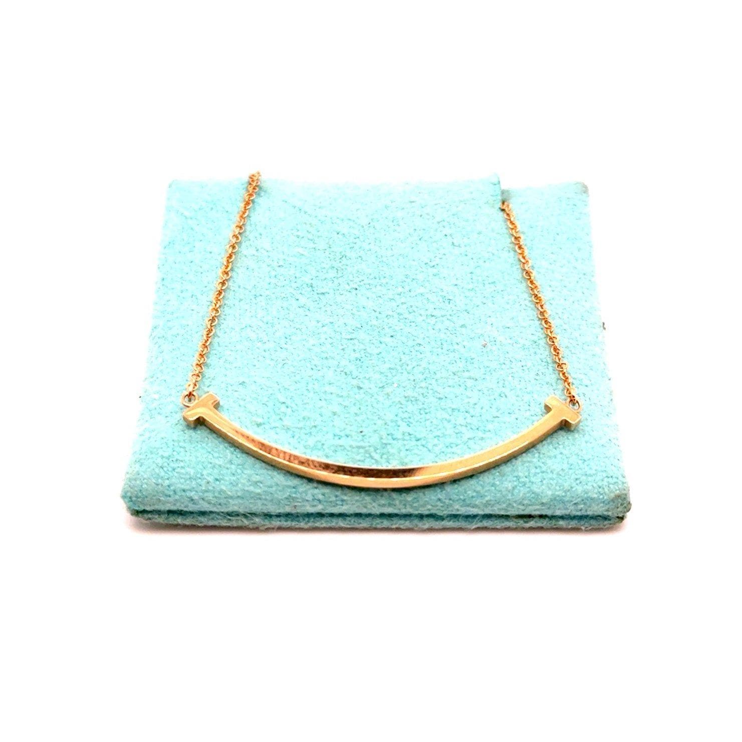T&co. 18k Rose Gold Smile Necklace - Etsy