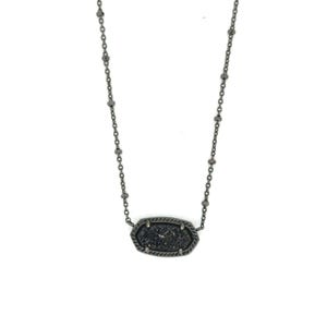 Kendra Scott Gunmetal Druzy Necklace
