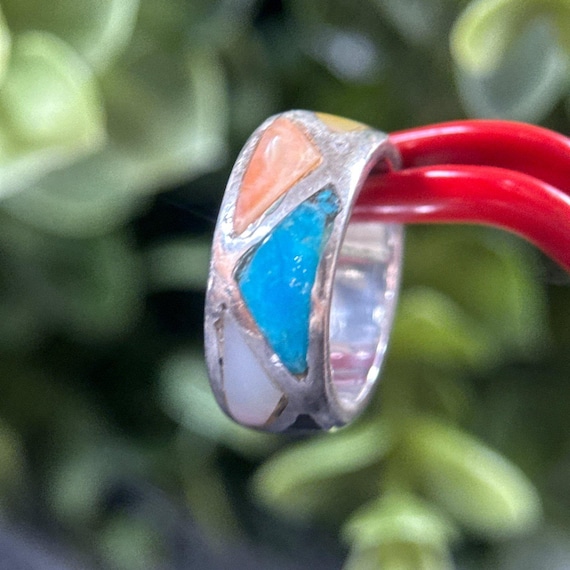 Silver Multicolor Band Ring - image 5