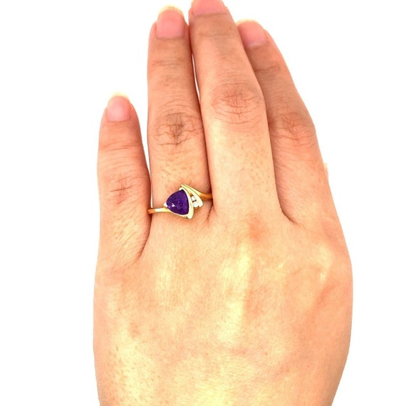 14k Amethyst/2-Diamonds Ring - image 6