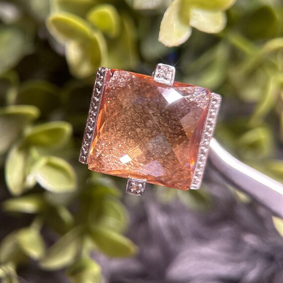 Silver 925 Large Stone Ring - image 2