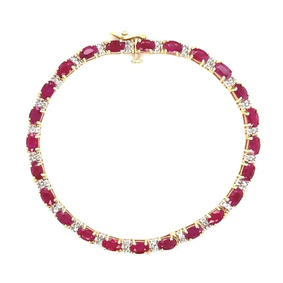 Gorgeous 14k Rubies/Diamonds Bracelet