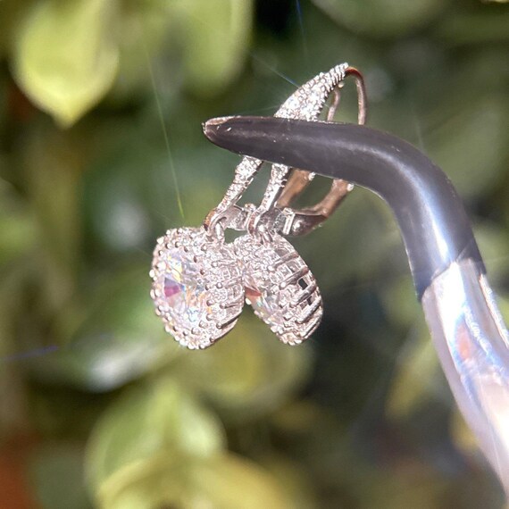 925 Silver Cz Dangle Earrings - image 6
