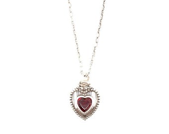 Brighton Heart Shaped Garnet Pendant Necklace