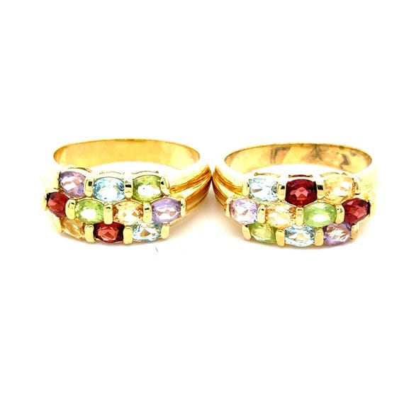 Gold Colored Multi-Stones Ring - image 5