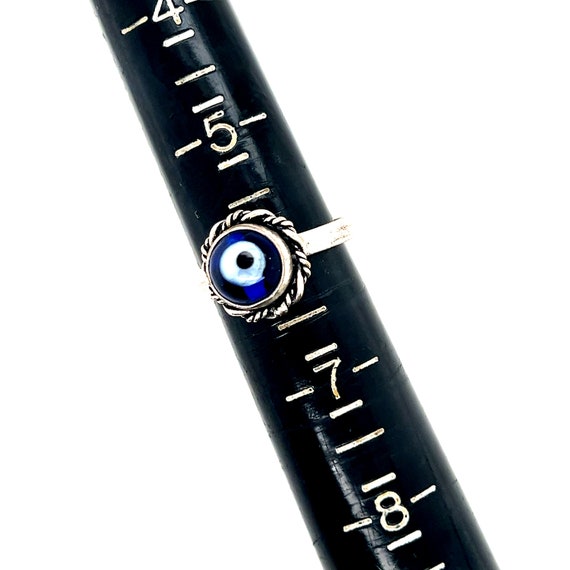 925 Silver Adjustable Evil Eye Ring - image 8
