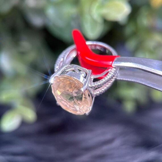 Silver 925 Yellow Stone Cable Ring - image 7