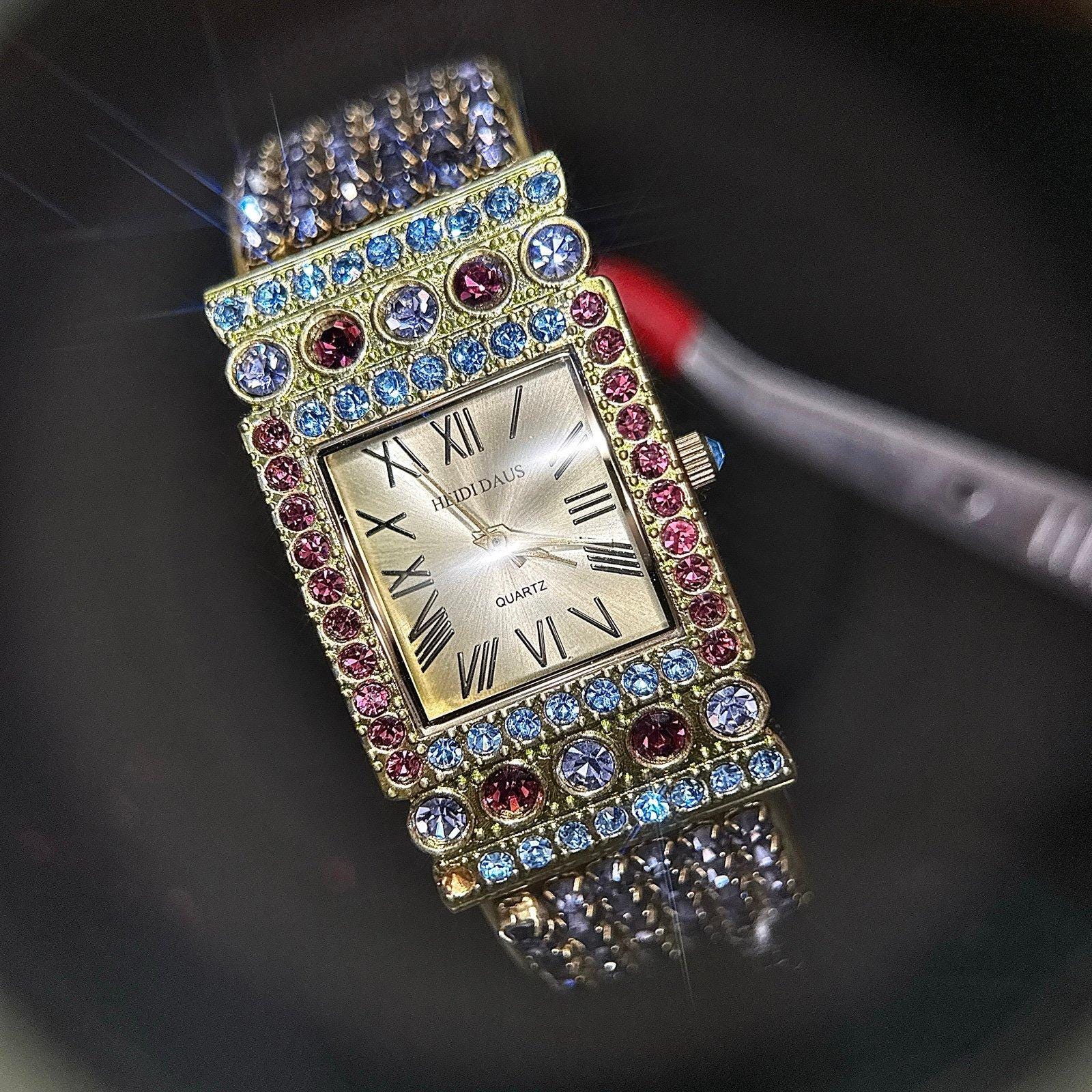 Heidi Daus Purple Stones Band Cuff Watch - Etsy display picture 3